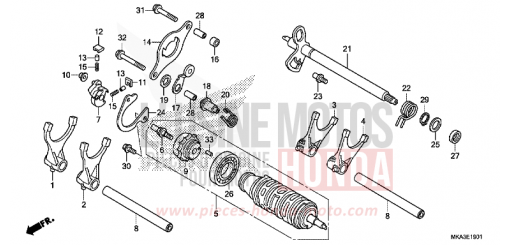 BARILLET DE SELECTION (NC750XD) NC750XDG de 2016